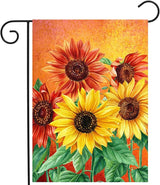 Fall Garden Flag Sunflower Yard Flag for Outside Late Summer Flags 12x18 Double Sided Welcome Autumn Thanksgiving Holiday Outdoor Decorations