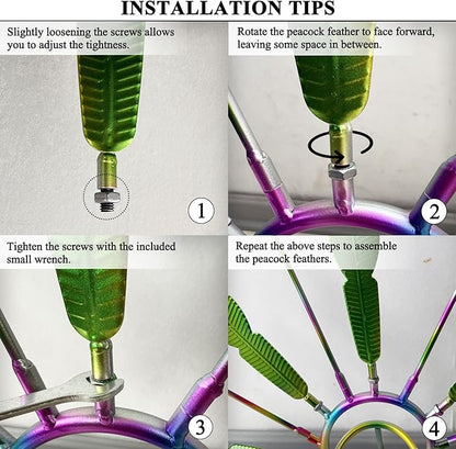 Outdoor Bottle Tree with Peacock Metal Stake for Outdoor Colorful Garden Decorative Bottle Holder & Outdoor