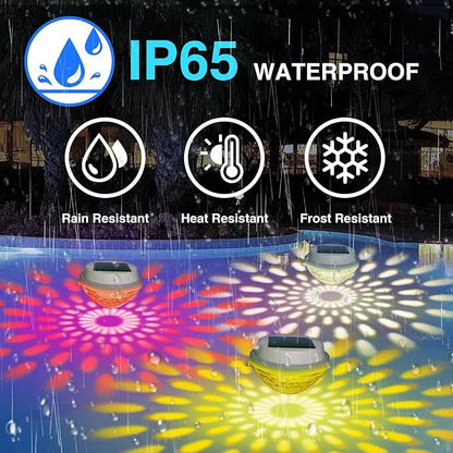 Solar Floating Pool Lights, RGB Color Changing LED Pool Lighting, IP65 Waterproof Auto On/Off LED Lights for Ponds, Pools, Garden and Party Decor