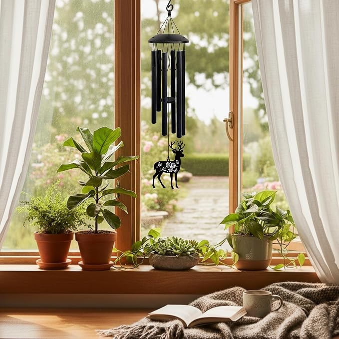 Wind Chimes for Mom - Birthday Gift from Daughter or Son, Perfect for Mother's Day, Christmas, Valentine's, Thanksgiving | Soothing Wind Bell, Gift for Mom Who Has Everything (Deer)