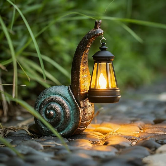 Solar Garden Snail Statue,Garden and Home Decor,Valentines Day Decorations for Patio Yard LawnOrnaments,Unique Housewarming Gifts for Birthday Easter