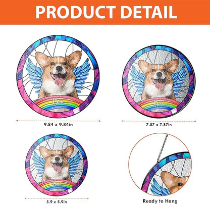 NAZENTI Custom Fur Memorial Suncatcher, Personalized Dog Breeds Suncatcher, Ornament Loss of Pet, Sympathy Gift for Loss of Pet Window Hangings, Dog Lovers Memorial Gift, Home Decor