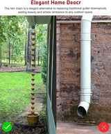 Copper Rain Chain for Heavy Rain, Decorative Rainwater Diverter, Outdoor Garden Decor for Gutter Downspout (Style1 2.4m (7.9ft))