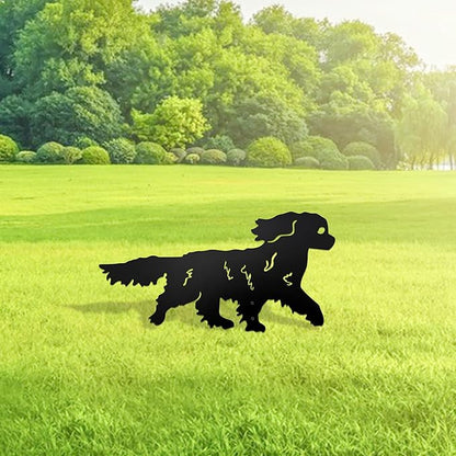 Running Cavalier King Charles Spaniel Garden Statue - Rustproof Metal Outdoor Decor Garden Stake | Dog Topiary Art & King Charles Cavalier Gifts for Pet Lovers