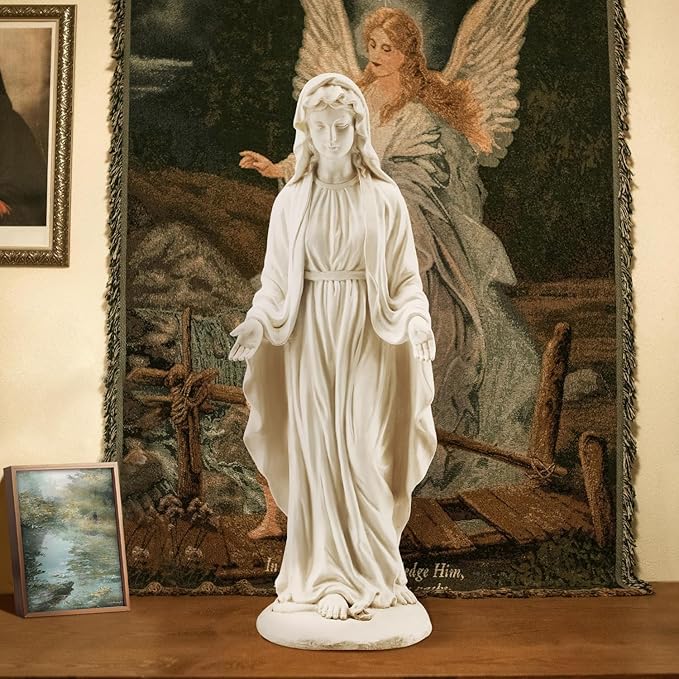 YOLENY Virgin Mary Statue Outdoor, 29.4 Inch Tall Garden Statue of Mary, All-Weather Outdoor Religious Blessed Mother Sculpture for Patio Yard Home Decor