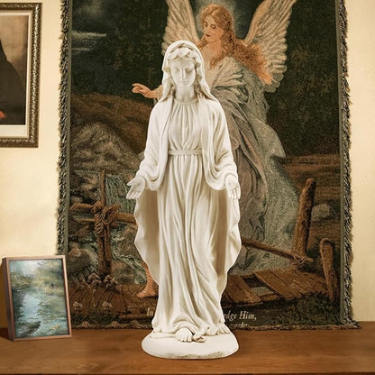 YOLENY Virgin Mary Statue Outdoor, 29.4 Inch Tall Garden Statue of Mary, All-Weather Outdoor Religious Blessed Mother Sculpture for Patio Yard Home Decor