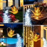 YJFWAL Solar Watering can with Lights, Gifts for Mothers Day Mom Grandma Women Birthday, Waterproof Gardening Gifts Watering Can with Cascading Lights Outdoor Decor for Garden Patio Yard Pathway