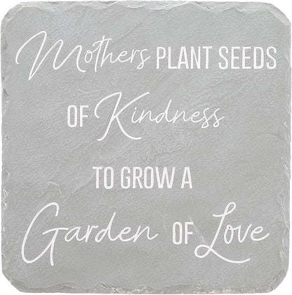 Pavilion Gift Company 25317 Mother's 7.75" x 7.75" Garden Stone, Light Gray, White