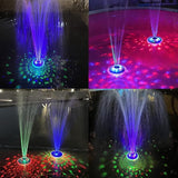 LanPool Floating Water Fountain with Underwater Lights, Powered Pump Outdoor, 2 Modes Sprinkler Waterfall Fountain for Inground Above Ground Pool, Pond-Blue-1PC