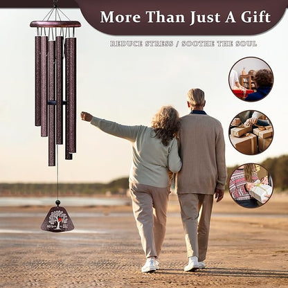 40th Anniversary Wedding Gifts, Best 40th Anniversary 32" Wind Chimes for Couple, Ruby 40 Years of Marriage Gift Ideas for Wife Husband, Ruby Wedding Gifts for Parents