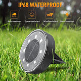 Siatom Solar Ground Lights 8 Pack, IP68 Waterproof Solar In-Ground Light for Outdoor, Flat Landscape Lighting, Garden Disc Light for Pathway, Walkway, and Yard - 8 Pcs (Cool White)