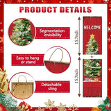 PEROUU Merry Christmas Porch Sign for Front Door, Xmas Wooden Welcome Sign with Christmas Tree for Front Porch Decorations, Winter Garden Decor Outdoor Hanging Signs Wall Sign 31.5" H