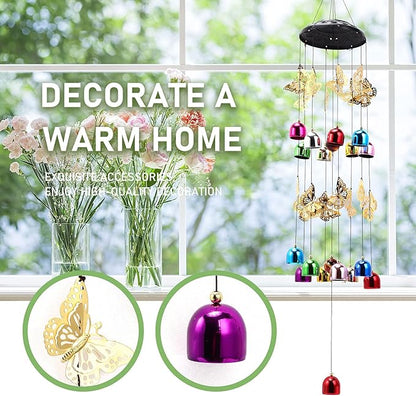 BWINKA Creative Design Wind Chimes, 27''H Colorful Butterfly Wind Chimes, Butterfly Gift for Family, Home, Garden, Patio, Backyard Decoration…
