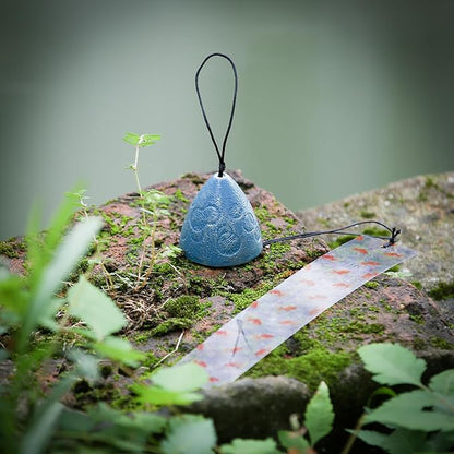 Japanese Wind Chime Cast-Iron Outdoor Ornament for Garden, Patio & Balcony, Hanging Metal Wind-Bell Decoration Gift, Blessing Pendant Windchimes & PVC Wind-Catcher, Bubbles