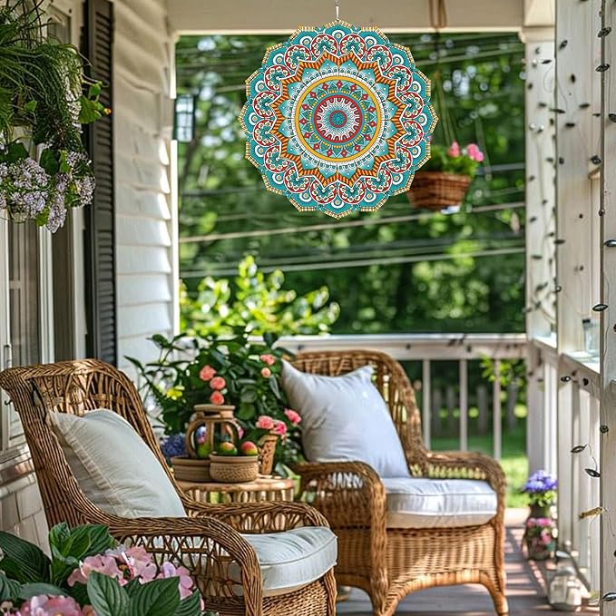 Mandala Gifts for Mom, Moms Wind Spinners, Mother's Day Best Gift for Mom, Mother Birthday Gift from Daughter Son, Love Reminder Gifts for Mother's Day, Garden Decor Gifts for Outside, Patio, 12in