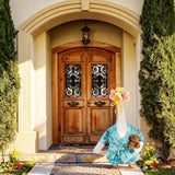 Shyyween Lady Porch Goose Outfit for 23'' Cement Plastic Lawn Goose Statue Clothes Bathrobe Bear Curlers for Outdoor Garden Yard Patio Decoration