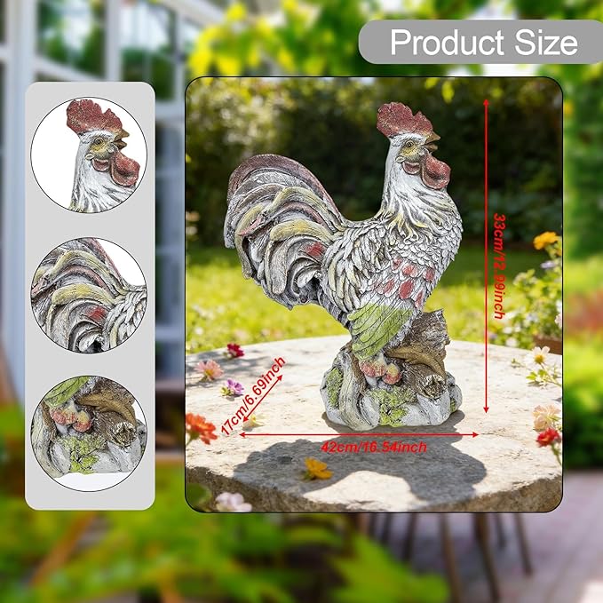 Baoblaze Garden Statue Animal Sculpture, Resin Figurine, Yard Art Decor for Backyard, Courtyard, Outside, Lawn, Home