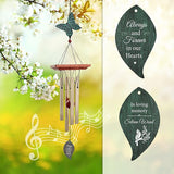 ASTARIN Cardinal Memorial Wind Chimes, Personalized 26" Small Metal Symphthy Wind Chime, Bereavement Gift for Loss of Loved One Father Mother, Dragonflie Damselflie Decor for Outside Patio Garden