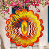 Sun Wind Spinner Outdoor Decor, Yellow Orange Sunflower 12 Inch 3D Wind Sculpture for Garden Patio Yard Hanging, Ideal Gifts for Mom Women