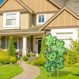 FYSUIMU St. Patrick' s Day Outdoor Decorations Shamrock Yard Stakes 31 Inch Irish Lucky Clover Yard Sign for Home Garden Lawn Porch Patio Walkway Decor