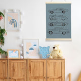NQDWX Vintage Car Wood Poster Hanger - Baby Boy Nursery Decor & Toddler Boy Room Wall Art, 12x17 Inch Rustic Wooden Hanging Sign, Unique Gift for Car-Loving. (127)