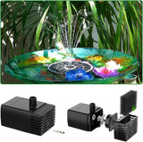 AISITIN 3.7W Solar Bird Bath Fountain Pump, 7.1" Solar Powered Water Fountain Pump for Garden, Ponds, Pool, Fish Tank, Aquarium and Outdoor