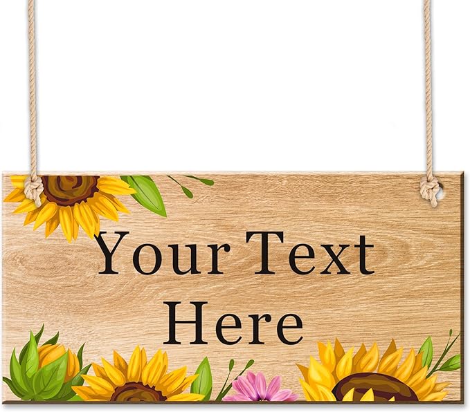 EDSG Personalized Signs Wooden Welcome Sign Custom Door Sign Personalized Plaque Yard Signs Garden Signs for Outside Hanging Wall Sign Home Decor(Design 2)