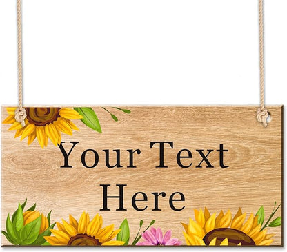 EDSG Personalized Signs Wooden Welcome Sign Custom Door Sign Personalized Plaque Yard Signs Garden Signs for Outside Hanging Wall Sign Home Decor(Design 2)