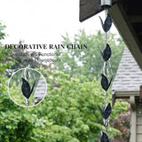 Topadorn Rain Chains Decorative 8.5 FT Iron Gutter Chain with 12 Rain Collector Cups Leaf Rain Chain Decorative Your House and Garden, Replacement Downspout for Gutters, Blue