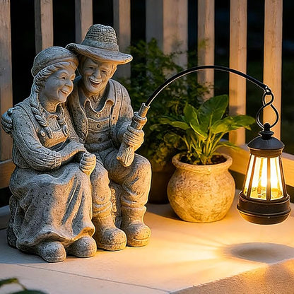 Teaeeno Couple Decor Outdoor Solor Light, Timeless Moments for A Lifelong Partnership, Gifts for Garden/Patio Decor, Essential Gifts for First Love/Anniversaries,Creating A Romantic Ambiance(Stone)