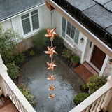 taman Rain Chain Set, 6ft Windmill Rain Chain for Gutters,Copper Rain Chain Cups to Replace Gutter Downspout, Divert Water, 6 Cups, Rose Gold