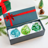 3pcs Hand Blown Glass Gazing Balls 2.3in Hanging Friendship Ball Decor for Home Garden Patio