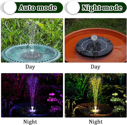 AISITIN 3,5W LED Solar Fountain Pump for Outdoor with 3000mAh Battery,Solar Bird Bath Fountain with Different Spray Effects,with Crystal Ball, Solar Powered Water Pump for Outdoor Garden, Pond