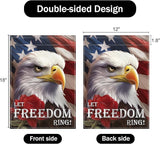 Patriotic Garden Flag 12x18 Inch Double Sided Flag Let Freedom Ring American Eagle 4th of July Memorial Day Independence Day Indoors Outdoors Decoration for Yard (Let Freedom Ring)