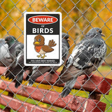 SmartSign Funny Beware Of Birds Warning Sign - 10"x7", 40 mil Laminated Rust-free Aluminum - Metal Signs for Wall Decor, Outdoors, Garden, Patio, Gifts, Cafe - Birds Theme, Made in USA
