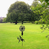 Flower Fairy Dancing with Dandelion Garden Sculpture,Angel Metal Ornaments Stainless Steel Statue Decorations,Wonderland Outdoor Yard Lawn Patio Stakes Sculptures Decor (H)