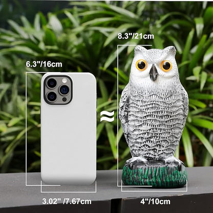 OFFO Plastic Owl Scarecrow for Halloween Decorations Outdoor Garden, Yard, Pool Decoration, 8.3 in Height, Snow Owl