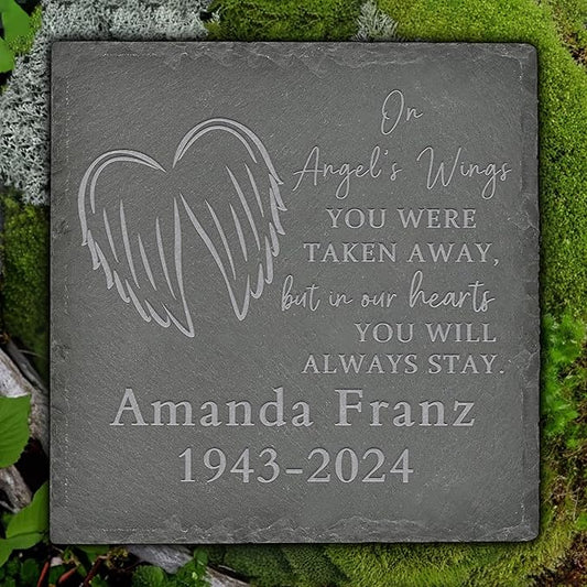 Personalized Memorial Stone Memorial Garden Stone - Sympathy Gifts for Loss of Dad, Mom or Loved One - Bereavement, Remembrance and Condolence Gift - You Will Always Stay Square