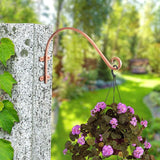 Monarch Abode Plant Hangers – Wall Mount Plant Hooks for Hanging Baskets, 14 Inch Metal Brushed Copper Fence Wall Plants Hanger for Outdoor Indoor, Flower Pot, Bird Feeder, Wind Chime Bracket, 2 Pack