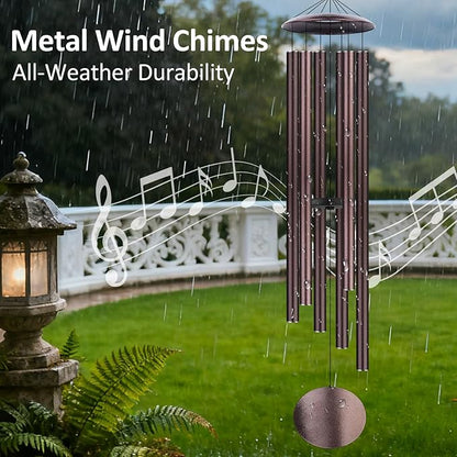 54" Large Wind Chimes for Outside Deep Tone - Gift Box Packaged, Soothing Windchimes Outdoors with 6 Thickened Aluminum Tubes for Garden Decor, Gifts for Parents, Friends and Loved Ones (Bronze)