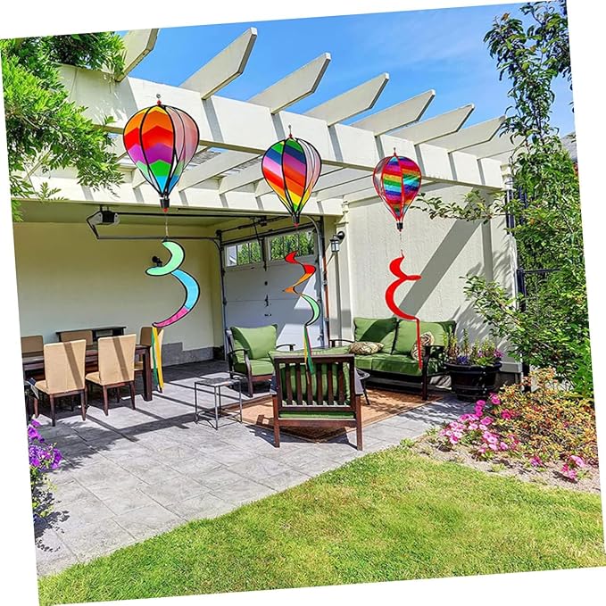 ORFOFE 2Pcs Hot Air Balloon Wind Spinners Garden Decorations Durable Art Easy to Install Outdoor Decor for Lawn and Patio Eye Catching Hanging Ornaments