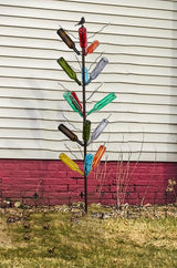 7.2FT Tall Wine Bottle Trees Stand for Garden Decorative, Rustproof Metal Bottle Tree Holder, Holds Up to 15 Bottles (Bronze)