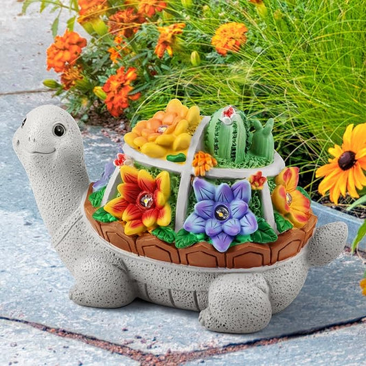 LESES Turtle Garden Decor for Outside Solar Statue Outdoor Clearance, Cute Turtle Solar Statues with LED Lights Lawn Ornaments Decorations for Patio Yard Birthday Gifts