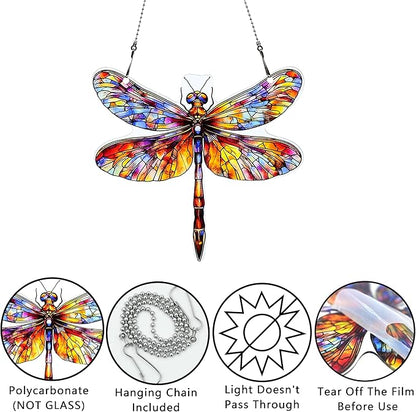 Dragonfly Ornaments Colorful Window Hanging Decorations Home Wall Decor for Indoor Outdoor