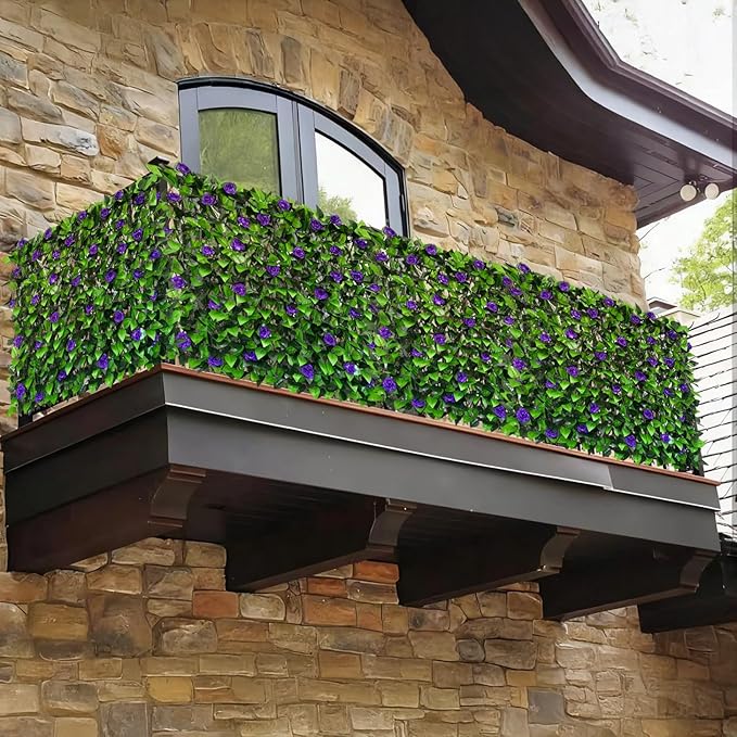 Expandable Fence Privacy Screen for Balcony Patio Outdoor,Decorative Faux Ivy Fencing Panel,Artificial Hedges