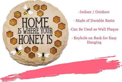 Spoontiques - Garden Décor - Home is Where Your Honey is Stepping Stone - Decorative Stone for Garden
