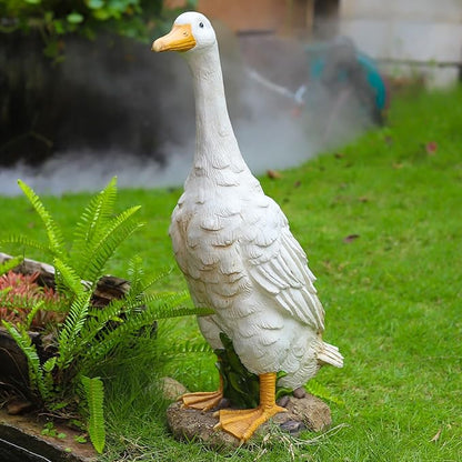 Proud Duck Statue Outdoor Decor for Garden, 9.85" Fairy Yard Figurines Home Sculptures for Lawn Patio Front Porch Backyard