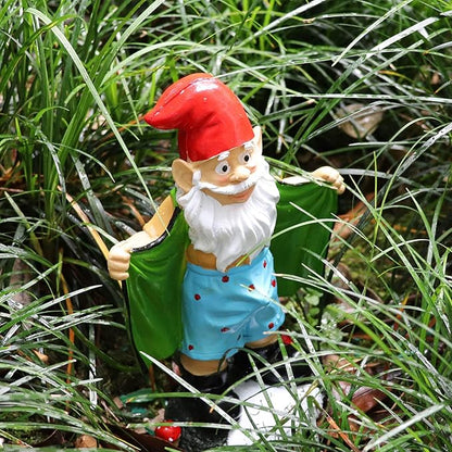 Tirifer 8.3inch/21cm Big Size Garden Gnome, Funny Outdoor Indoor Statue Gnome for Patio Lawn Garden Yard, Resin Naughty Dwarf Sculpture Art Decoration Unique Gift for Yard Balcony Porch Housewarming