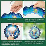 Butterfly Wind Spinners Outdoor Decorations-3D Stainless Steel Metal Butterflies Wind Spinners,12 inch Butterfly Gifts for Women, Sculpture for Yard Decorations Outdoor