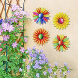 4PCS Metal Flowers Wall Decor, Outdoor Metals Flower Wall Art, 7.9in Metals Wall Flowers for Indoor Outside Home, Metal Wall Decor Art Garden Yard Outdoor Hanging Decoration（slower)